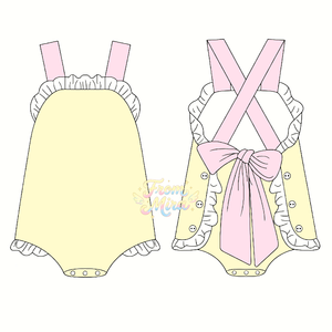 Tutina Estiva Monogrammata in Pizzo Toile per Neonate e Bambine, Abbigliamento con Volant e Occhiellature - Product Image 4