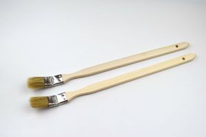 Fabricant de pinceaux à peinture pour <span class=keywords><strong>radiateur</strong></span> à angle, manche long en bois, poils blancs - Product Image 3