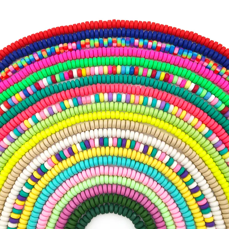 Bohemian Style 110pcs/set Colorful Polymer Clay Pad Round Bead for Bracelet Necklace Jewelry Making Accessories