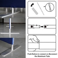 Marco de clic para stand de exhibición, estructura de tubo redondo de aluminio con conector de bola, montaje rápido sin herramientas