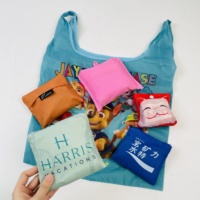 Grand sac fourre-tout pliant extensible et réutilisable en polyester sac d'épicerie pliable cadeau écologique