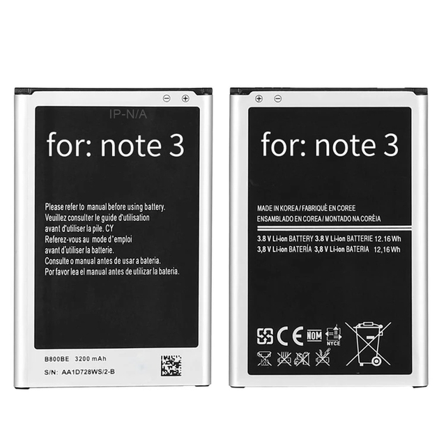 For B800BE 3200mAh Li-ion Polymer Battery for Note 3 CE RoHS FCC Certified 12-Mo Warranty Wholesale Bulk Grade Stock