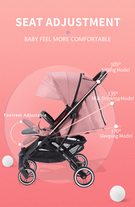 2023 hot-bán 818 + bé trọng lượng nhẹ gấp xe đẩy xe đẩy em bé 3 trong 1 - Product Image 5