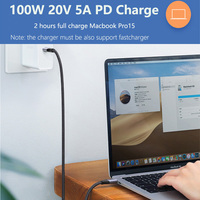 Cable de Datos USB-C con Trenzado de Nailon para PC y Teléfono Móvil, Carga Rápida QC 4.0 PD de 100W 5A 20V para Cámara, Cable USB Tipo C