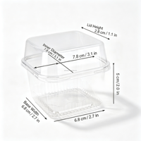 Boîte à dessert carrée en plastique PET transparent avec couvercle, conteneur jetable de qualité alimentaire pour boulangerie, mousse, collation, fruit, pâtisserie, emballage à emporter