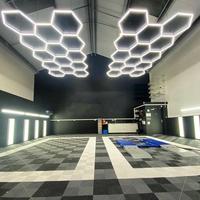 Lampu LED Heksagonal Lumens Tinggi dengan Bingkai untuk Showroom Mobil, Garasi, Bengkel Honeycomb, Lampu LED Detailing