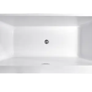Custom size bathtub luxury bathroom freestanding faux artificial white stone acrylic solid surface bath tub bathtub