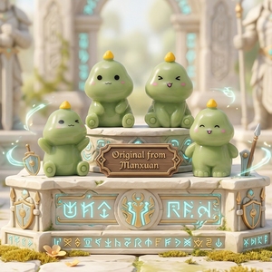 Figurines en résine créatives 3D, mascotte mignonne, dragon vert en résine de croissance ancienne, figurines en résine douces et élégantes, décoration de bureau, kits DIY - Product Image 1