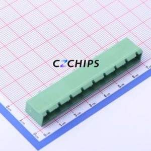 DB2EVC-7.62-9P-GN Plug-in Terminal Block Through hole,P=7.62mm Connector Board-to-Board / Socket - Closed 1x9P 7.62mm Green - Product Image 1