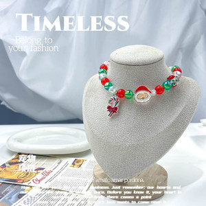 Collier pour animaux de compagnie perlé de Noë<span class=keywords><strong>l</strong></span> collier de bijoux de chaîne de père noë<span class=keywords><strong>l</strong></span> collier de chat de chien perlé - Product Image 3