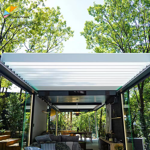 Pergola autoportante rétractable en aluminium avec toit ouvrant réglable et télécommande <span class=keywords><strong>pour</strong></span> terrasse - Product Image 3