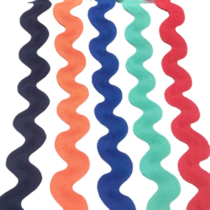 Pita Renda Poliester Ramah Lingkungan Warna Solid Bentuk S Ric Rac Webbing untuk Sepatu, Topi, Pakaian, Tas, Tekstil, Pinggiran Zig Zag - Product Image 1