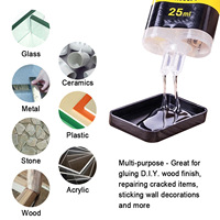 Colle universelle AB Jue Fish 25ml, super colle pour verre, métal, céramique, pierre, plastique, bois, acrylique, résine époxy transparente, colle cristalline AB