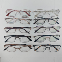 Vente en gros mixte de montures de lunettes optiques en métal unisexe, coloris écaille multi-gradé, pour usage professionnel, en stock, approvisionnement en vrac