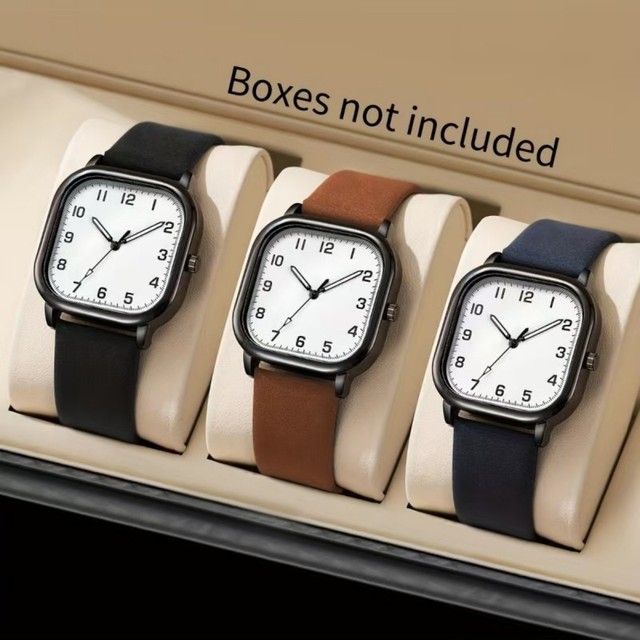 Trendy Simple Design Quartz Luxury Watch for Men Women 43mm 20mm Glass Dial Pointer Silent Study Feature for Middle High School