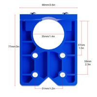 Kit de plantilla de perforación de 35 mm para bisagras de gabinete, localizador de posición de orificios en madera con broca Forstner de carburo ajustable para bisagras
