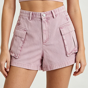 Huanqiu Pantaloncini in Denim Personalizzati da Donna, Shorts Estivi Streetwear Pesanti Casual Cargo per Donna - Product Image 1