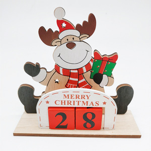 Calendrier de l'Avent de Noël en bois, figurines Père Noël, bonhomme de neige, renne, décoration de compte à rebours pour enfants, utilisation en intérieur - Product Image 4