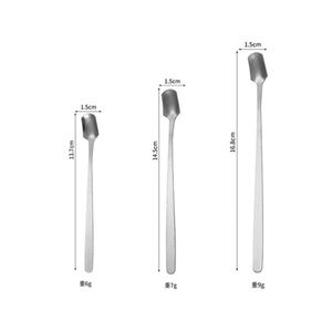 Custom logo 304 Stainless Steel Long Handle <b>square</b> Mixing Spoon Coffee Stirring Spoon for Tea Coffee Ice Cream - Product Image 2