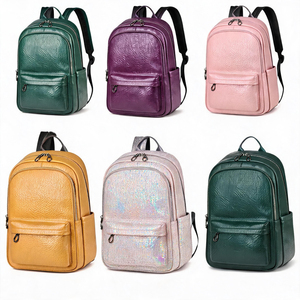 Custom Logo Fashion Holographic Iridescent Pu Leather Women's <b>Backpack</b> Waterproof Lightweight <b>Ladies</b> Daily Daypack <b>Backpack</b> - Product Image 2