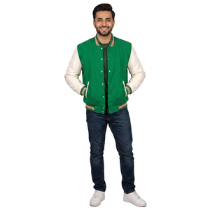 Veste en chenille brodée de fabrication en gros, 100% polaire, légère, respirante, veste universitaire pour hommes - Product Image 1