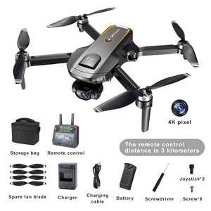 SJY-H876 2026 โดรน GPS RC รุ่นใหม่ล่าสุด พร้อมกิมบอล 3 แกน 3 ระดับความเร็ว ระยะบินไกล 3 กม. หน้าจอสัมผัส 5.0 นิ้ว กล้อง 4K มอเตอร์แบบไร้แปรง - Product Image 1