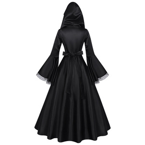 Vestido <span class=keywords><strong>de</strong></span> Halloween, <span class=keywords><strong>disfraz</strong></span> <span class=keywords><strong>de</strong></span> <span class=keywords><strong>bruja</strong></span> negra, <span class=keywords><strong>disfraz</strong></span> <span class=keywords><strong>de</strong></span> novia fantasma, vestido con capucha <span class=keywords><strong>para</strong></span> mujer, vestido medieval, vestido largo gótico, ropa europea - Product Image 5