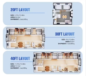 Casa container prefabbricata espandibile di <span class=keywords><strong>grandi</strong></span> dimensioni 40 piedi x 20 piedi, struttura in acciaio prefabbricata, casa container modulare - Product Image 5