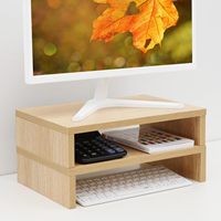 Support de rangement de bureau polyvalent en bois pour support de moniteur d'ordinateur de bureau à domicile avec organisateurs de tiroirs pour bureaux