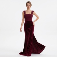 Robe de soirée vintage bordeaux en polyester, ornée de perles et d'appliques en cristal, coupe ajustée, ligne A, longueur cheville, vente en gros, sur mesure