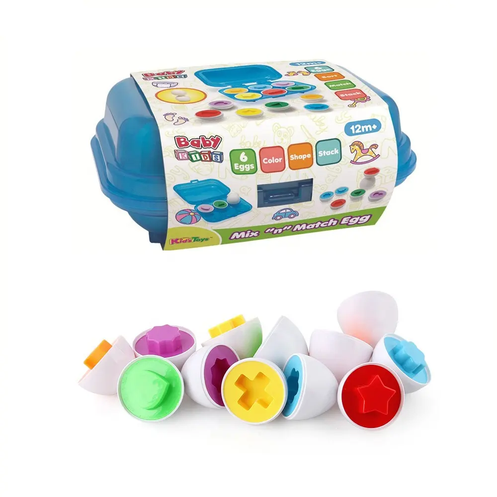 6 Stuks Vormen En Kleurherkenning Sorteren Bijpassende Eieren Educatief Speelgoed Leren Ei Puzzel Paasei Speelgoed Voor Studie Kleur Vorm