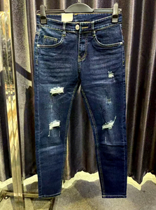 <span class=keywords><strong>Jeans</strong></span> da <span class=keywords><strong>Uomo</strong></span> Slim Fit a Vita Alta e Gamba Dritta in Denim Elasticizzato Lavaggio Chiaro Autunno/Inverno HIGH STREET per Streetwear Quotidiano - Product Image 2