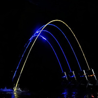 Grande fontaine musicale Fontaine extérieure en acier inoxydable Jet de laser sautant pour le bord de la piscine