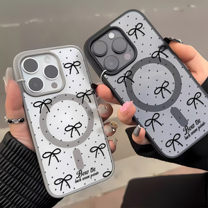 เคสโทรศัพท์สำหรับ iPhone 17 Pro Max แบบด้าน แม่เหล็กติดแน่น ปิดเต็มหน้าจอ ลายจุดโบว์ รูใหญ่ ป้องกันการกระแทก - Product Image 3