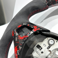 Volant en cuir suédé classique de haute qualité avec fibre de carbone rouge forgée pour BMW E90 E92 E93 E94, personnalisable