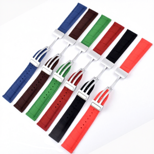 Bracelets de montre en silicone simili cuir pour Samsung Huawei et montres universelles de 22 mm, boucle magnétique à dégagement rapide - Product Image 1