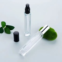 Botol Parfum Spray Kaca Bening Bulat Persegi 10ml Langsung dari Pabrik, Logo Dapat Disesuaikan, Tutup Emas Perak Hitam
