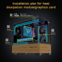 Lovingcool Factory New Style All-glass Sea-view Room Equipped With RGB Fans Custom Wood-grain Creative Computer Gaming PC Case