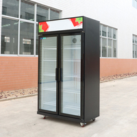 Armoire de congélation commerciale à porte en verre pour supermarché Réfrigérateur commercial à porte en verre pour boissons froides et aliments frais showcas