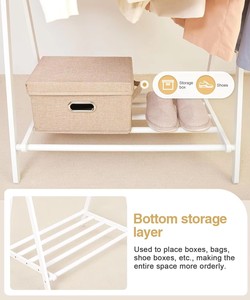 Appendiabiti in bambù bianco portatile con guardaroba pieghevole per <span class=keywords><strong>camera</strong></span> <span class=keywords><strong>da</strong></span> letto e uso domestico - Product Image 4