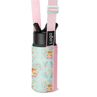 Sacs isothermes personnalisés pour enfants, sac étanche avec cordon de serrage, porte-gobelet, sac de transport de bouteille d'eau avec poche avant pour 10oz à 18oz