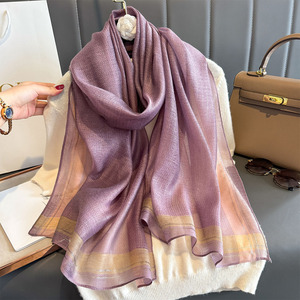 2025 New <strong>Plain</strong> Color <strong>Silk</strong> Wool Blend <strong>Scarves</strong> Ladies Lightweight Soft <strong>Scarf</strong> Striped Shiny Glitter <strong>Silk</strong> Organza <strong>Scarf</strong> Shawl Hijabs