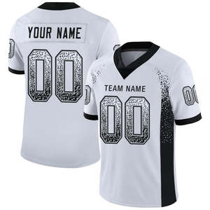 Custom White Black-<b>Silver</b> Drift Fashion Mesh Authentic Football Jersey - Product Image 6