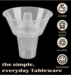 Bán hàng nóng cấp thực phẩm cốc nhựa dùng một lần với bát ăn nhẹ thực phẩm và đồ uống tất cả-trong-một thiết kế sáng tạo nhựa ăn nhẹ bát - Product Image 4