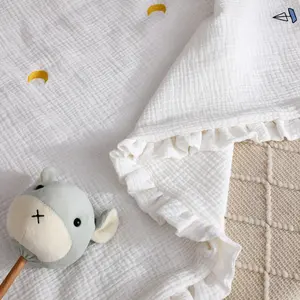 Fabricant de couverture en gros 100% coton personnalisée pour bébé super douce et chaude hiver solide lit et bain tissé par la maison