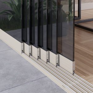 Portes coulissantes empilables en aluminium sur mesure à rupture de pont thermique, multi-rails, pour patio, <span class=keywords><strong>terrasse</strong></span>, véranda, RAL Anthracite Noir Blanc - Product Image 2