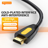 Câble HDMI Premium 4K 60Hz, câble HDMI 2.0 haute vitesse, plaqué or, mâle-mâle, pour téléviseur, moniteur, projecteur