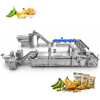 Fabricant direct, machine à chips de banane entièrement automatique 100 kg/h, ligne de production de chips de banane, équipement