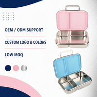Boîte à lunch chauffable en acier inoxydable 304 avec couvercle hermétique anti-fuite, boîte bento à 2 compartiments pour enfants et nouveau-nés, idéale pour l'école
