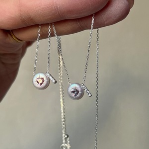 Collar con Colgante de Bola de los Deseos Transparente Retro de Plata de Ley S925, Diseño de Nicho de Lujo, Temperamento Artístico, Dijes Encantadores para la Clavícula - Product Image 1